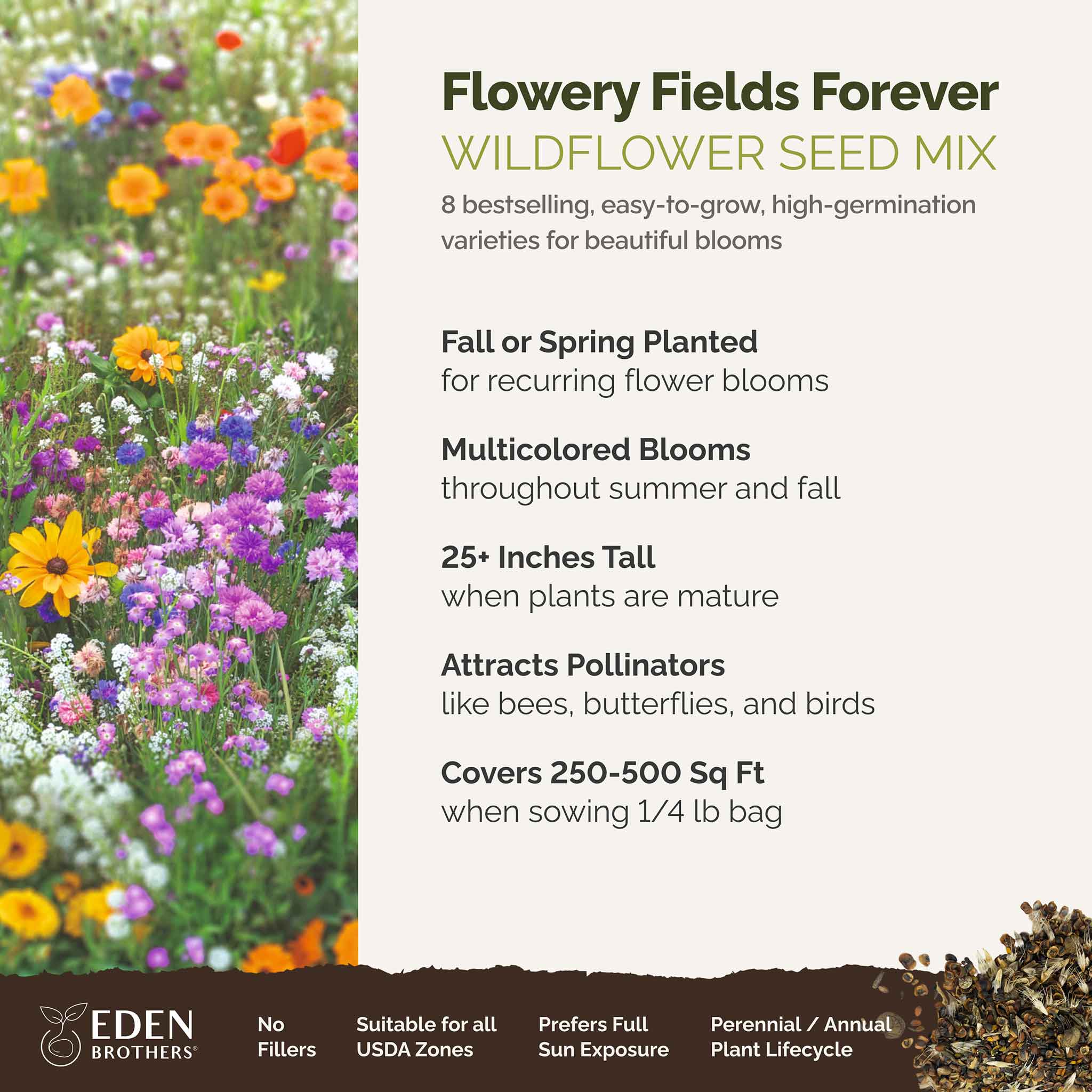 Flowery Fields Forever Flower Seed Mix