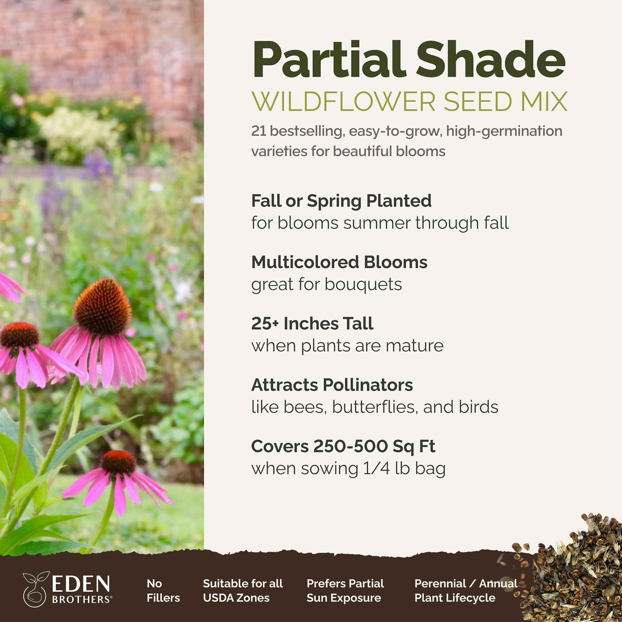 Partial Shade Wildflower Seed Mix